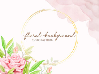 Fototapeta na wymiar Floral Watercolor Wedding Banner Design