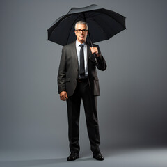 Older man with umbrella