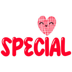 Special with heart icon is a positive word that stimulates or express an emotion.