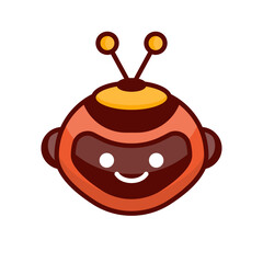 Robot Head Avatar Vector Design. Cartoon Robot Head Icon