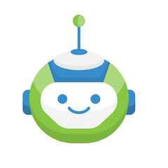 Robot Head Avatar Vector Design. Cartoon Robot Head Icon