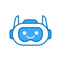 Robot Head Avatar Vector Design. Cartoon Robot Head Icon