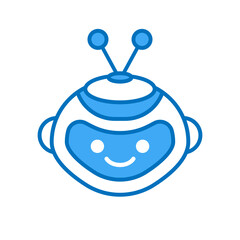 Robot Head Avatar Vector Design. Cartoon Robot Head Icon