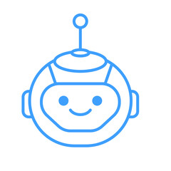 Robot Head Avatar Vector Design. Cartoon Robot Head Icon