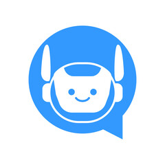Obraz na płótnie Canvas Robot Chat Bot Vector Design. Robotic Assistant icon isolated on bubble speech sign