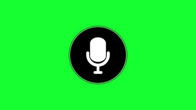 Voice recording podcast mic microphone button icon animation. audio microphone icon animation. 