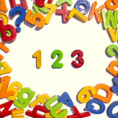 numbers 1 2 3 lettering, international literacy day, international teacher's day, puzzle.