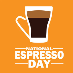 National Espresso Day. Vector illustration. Design element for poster, card, banner.