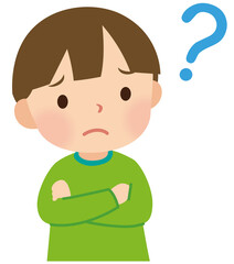 考える男の子　疑問　小学生