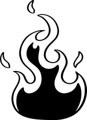 hand drawn fire illustration.