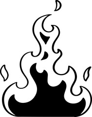 hand drawn fire illustration.