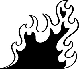 hand drawn fire illustration.