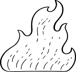hand drawn fire illustration.