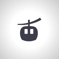 cable car isolated icon. Funicular isolated icon. overhead cable car icon