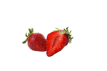 PNG, pieces of strawberry, isolated on white background