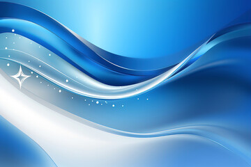 Obraz premium Whimsical Blue Waves and Star Abstract Background