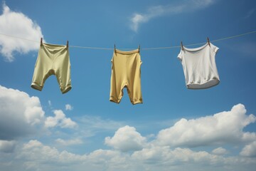 Small medium shorts on dry rope. Generate Ai