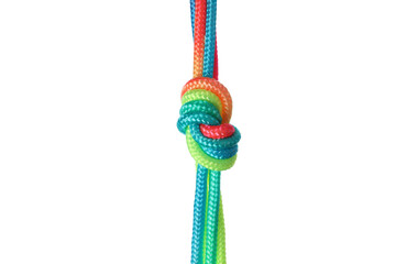 PNG,a knot of multi-colored laces, isolated on white background