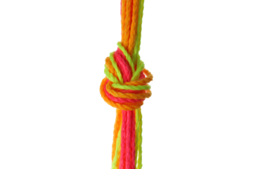 PNG,a knot of multi-colored laces, isolated on white background