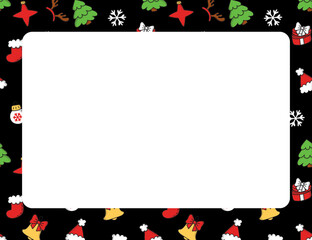 Christmas Frame With Xmas  Decorations Border Background with Space for Text 