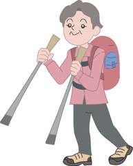 老人　シニア　運動　ハイキング