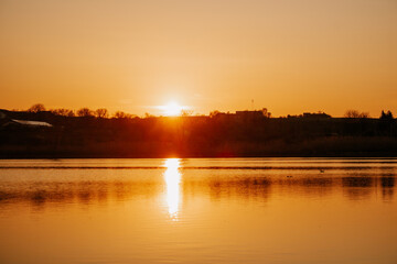 sunset over the river
