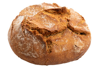 PNG, Round dark bread with cracked baked crust