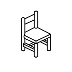 Chair outline element Royalty Free Vector Image.