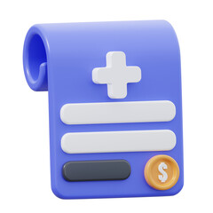Fototapeta premium 3D Medical Invoice Illustration