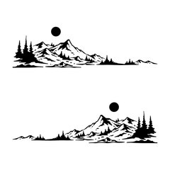 campervan sticker mountain vector illustration