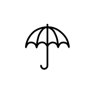 Umbrella outline illustration. Parasol contour isolated on white. Rain.