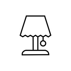 Table lamp, lighting for room, home furniture lineart design, hand drawn.