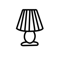 Table lamp, lighting for room, home furniture lineart design, hand drawn.