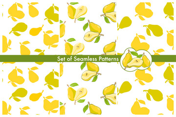 set of patterns with painted pears