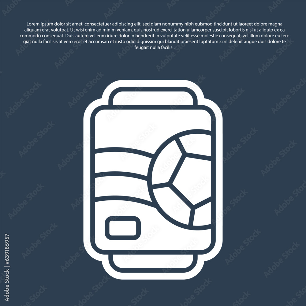 Wall mural blue line beer can icon isolated on blue background. vector