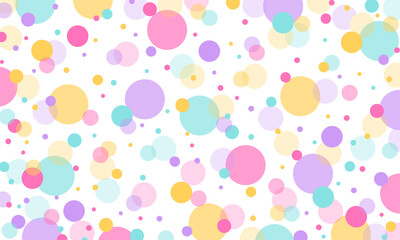 Transparent cute colorful dots seamless pattern fabric, wrapping, wallpaper, presentation, background