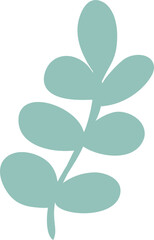 Abstract hand drawn leaves branch shape