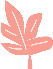 Abstract hand drawn leaves branch shape