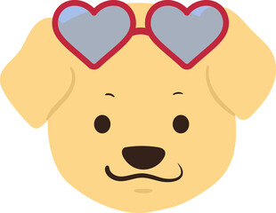 Cute dog head with glasses illustration