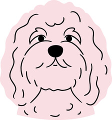 Cute dog head illustration