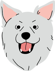 Cute dog head illustration