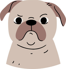 Cute dog head illustration