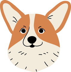 Cute dog head illustration