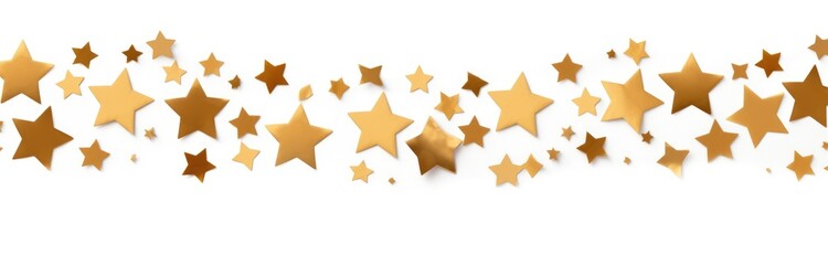 Gold star dust sparkle on white. Generative AI