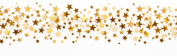 Gold star dust sparkle on white. Generative AI