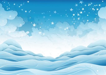 Blue abstract background with lights and stars. Generative AI