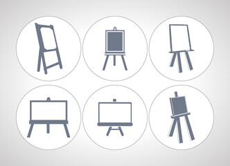 Drawing easel icon set. canva icon