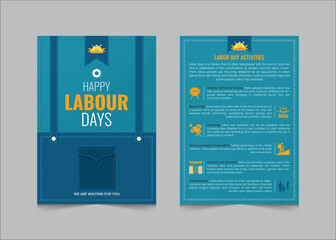 Labor day activity layout template, labour day a4 poster or flyer template, vector illustration eps 10
