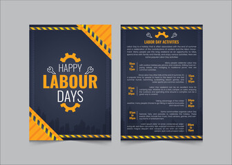 Labor Day whole day activities layout, labor day celebrate layout template