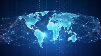 Obraz premium Global business concept of connections and information transfer in the world